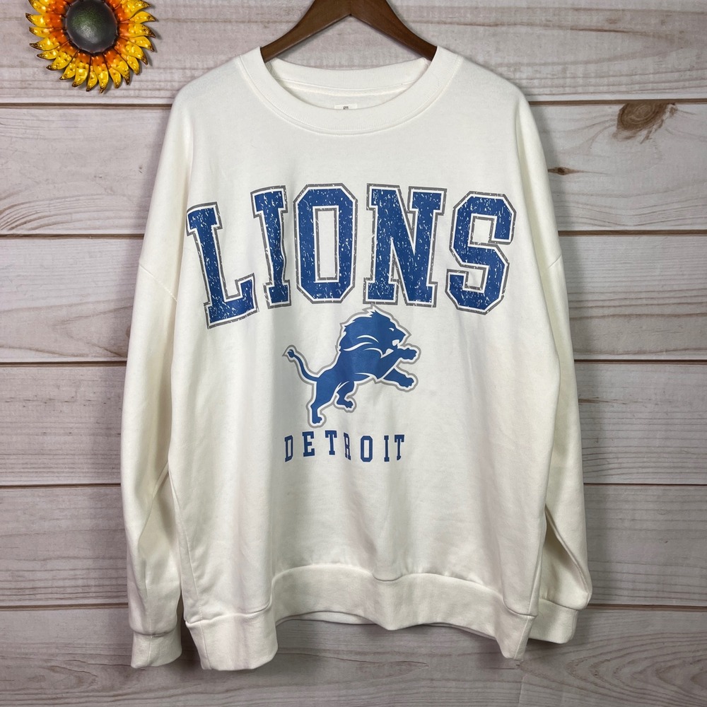 Gameday Couture Detroit Lions‎ Sweatshirt Womens Large Cream NFL Pullover L